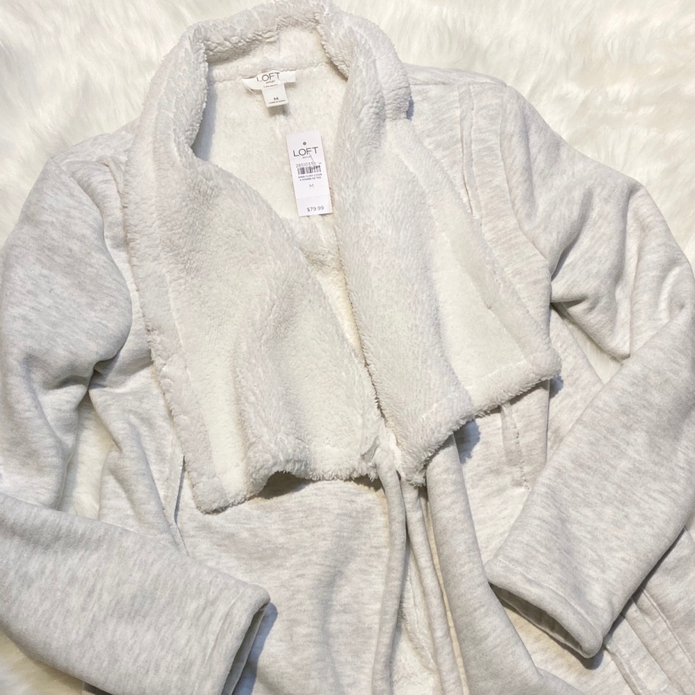 LOFT Lounge Open Sweater, Fuzzy Coat Super Soft